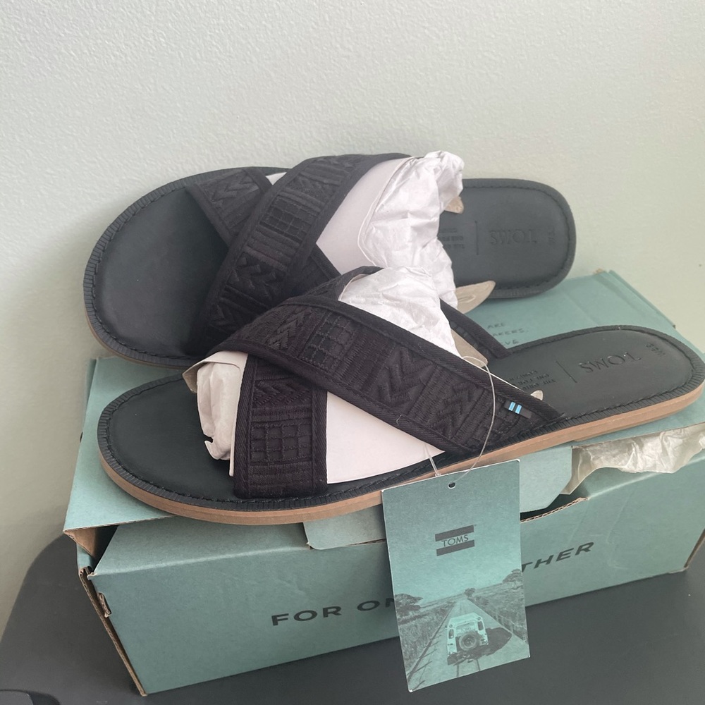 Toms Viv Sandals, black, 8.5